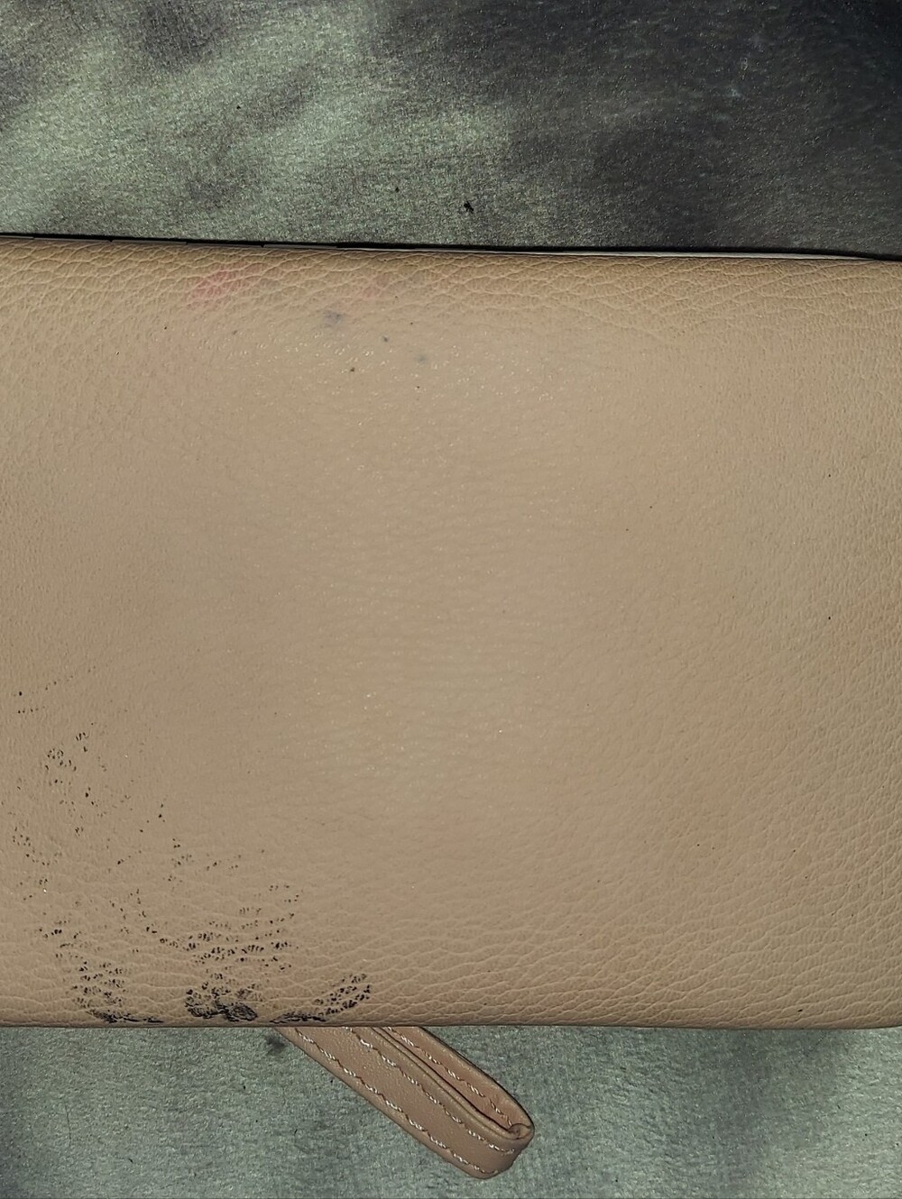 Beige Leather Clutch Wallet - Neutral Beige